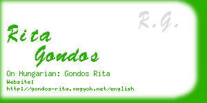 rita gondos business card